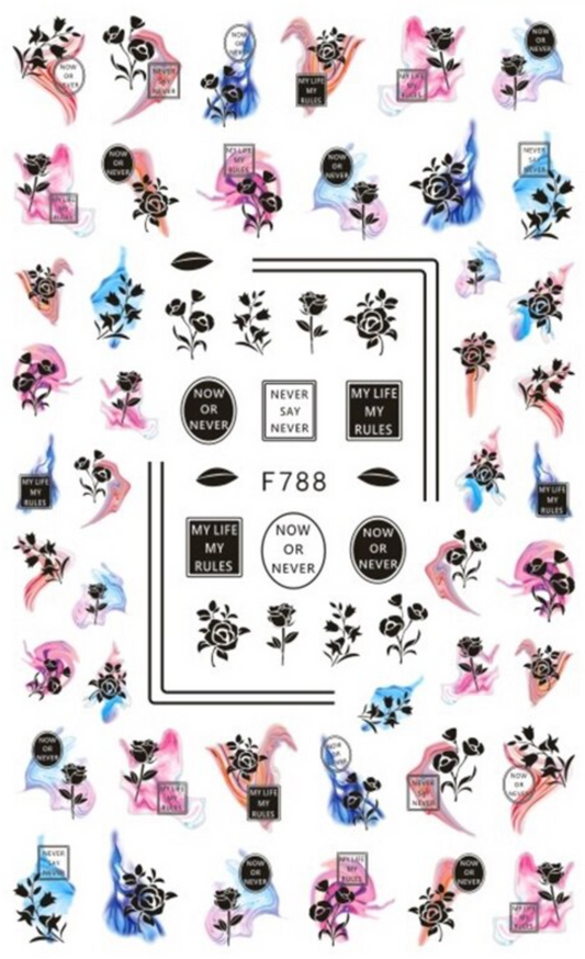 Nail Sticker - Flowers - F788