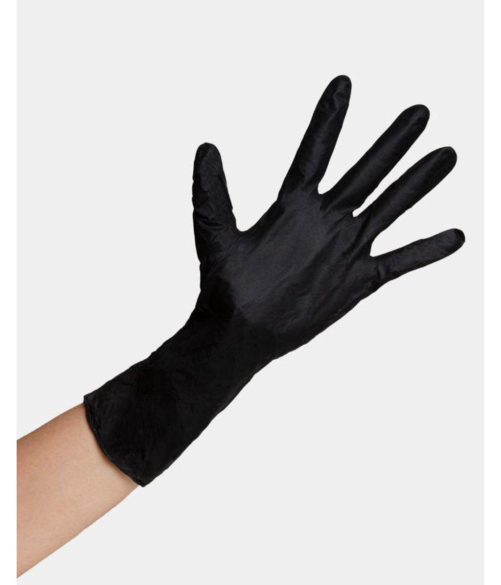 Framar Colour Me Fab Reusable Black Latex Gloves XS 10/Box