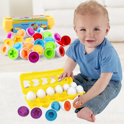 12PCS Montessori Learning Education Math Toys Kids Match Smart Eggs Screws 3D Puzzle Game For Children Educational Toys Easter