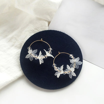 2019 New flower handmade bohemia boho earrings women fashion long hanging earrings crystal female wedding earings party jewelry