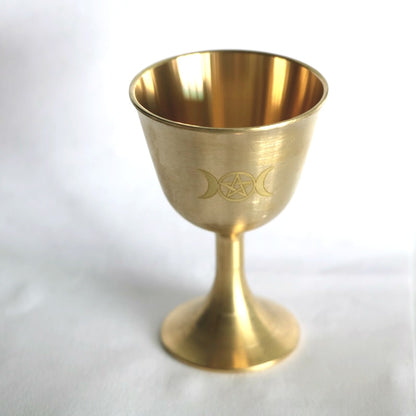 ritual cup tarot Pentagram altar goblet wicca Goldplate brass ceremony moon Divination Astrological tool altar prop board game