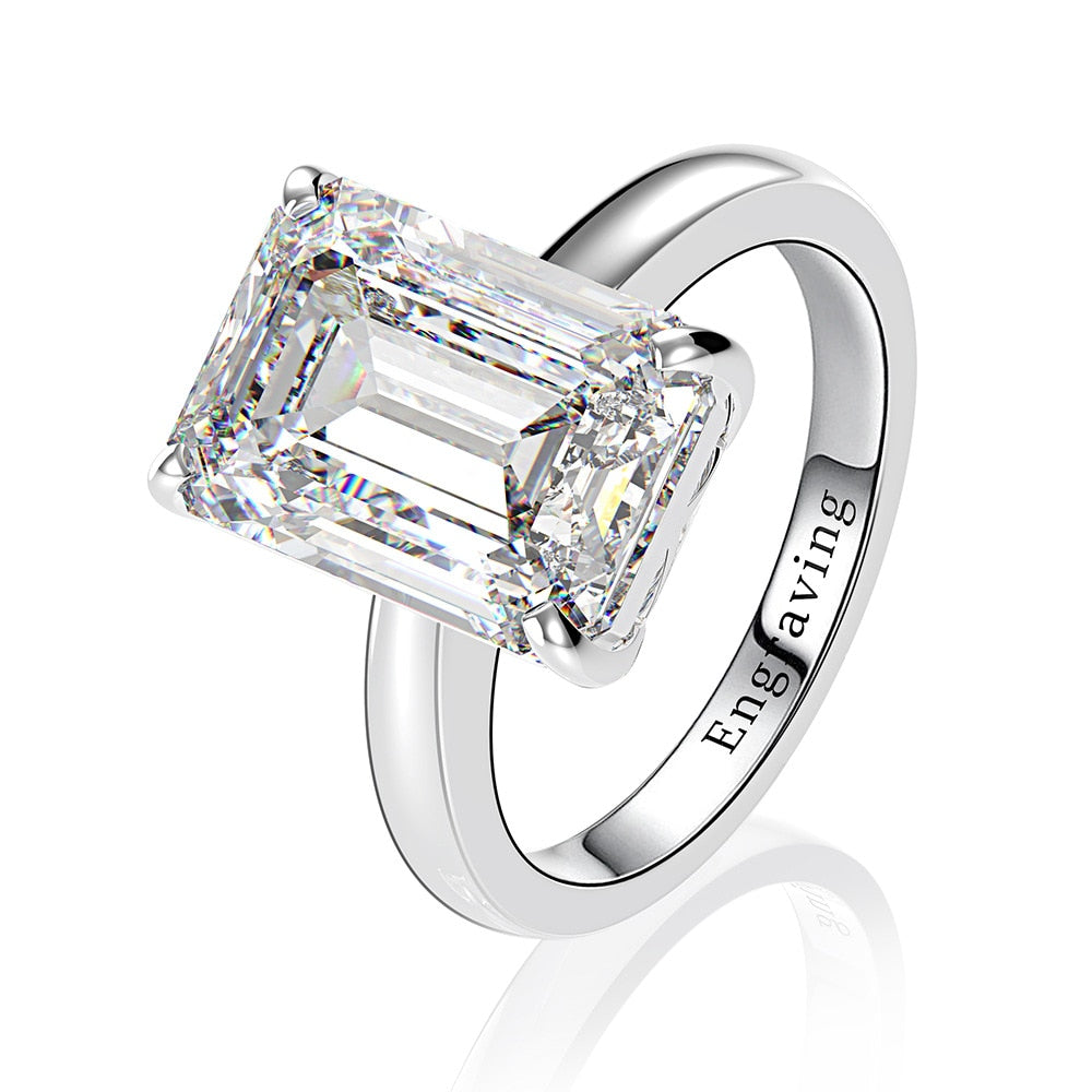 Wong Rain Classic 100% 925 Sterling Silver Created Moissanite Gemstone Wedding Engagement Diamonds Ring Fine Jewelry Wholesale