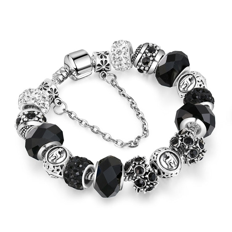 YADA INS new 12 Constellation Bracelets&amp;Bangles For Women Men Bracelets Charm Crystal Jewelry Zodiac Horoscope Bracelet BT200180