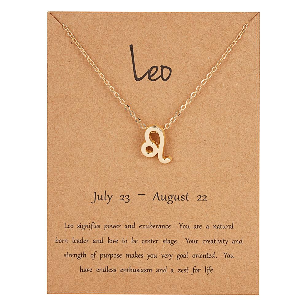 12 Constellation Pendant Necklaces Jewelry Choker Necklace Zodiac Sign Charm Necklace Birthday Gifts Aquarius Pisces Leo Virgo
