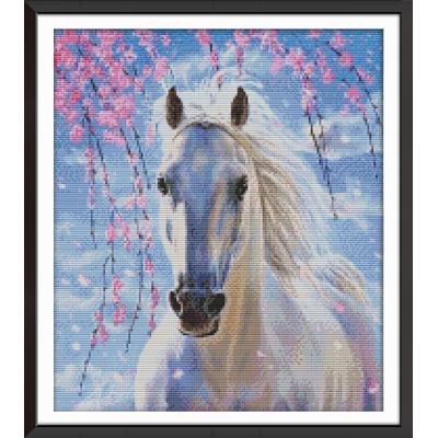 Printed Cross Stitch Embroidery Kit Animal Horse Pattern Chinese Embroidery Kit DIY Needlework Embroidery Modern Home Decoration