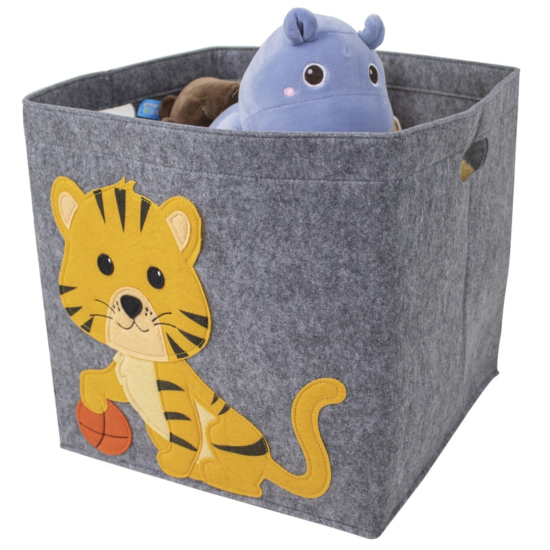 2022 New Cube Folding Thickened Felt Fabric Storage Box For Cartoon Toys Organizer Home Laundry Basket Clothes Storage Basket