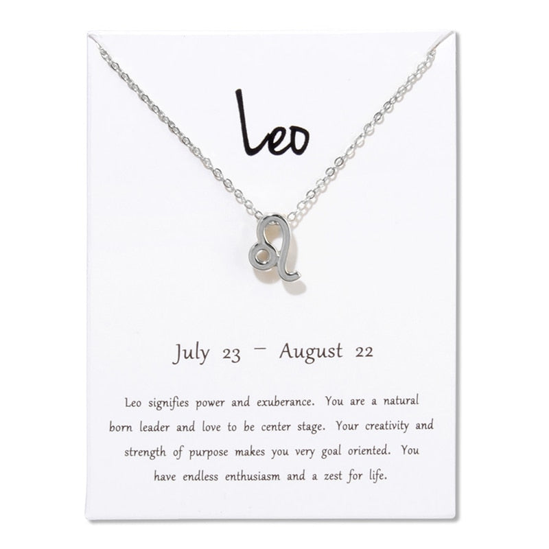 New Trendy Alloy Cute Elegant Star Zodiac 12 Constellation Pendant Necklaces for Women Fashion Gift Birthday Accessories Jewelry