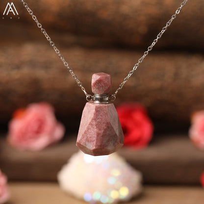 Natural Purple Agates Smoky Color Quartz Rainbow Fluorite Stone Gold Perfume Bottle Pendant For Necklace Making Women Jewelry