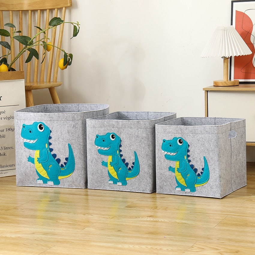 2022 New Cube Folding Thickened Felt Fabric Storage Box For Cartoon Toys Organizer Home Laundry Basket Clothes Storage Basket