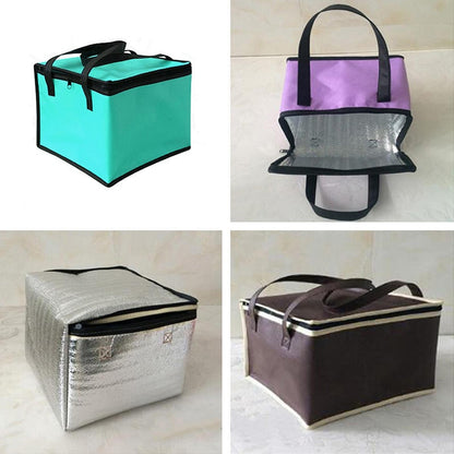 Insulated Thermal Cooler Bag Cool Lunch Foods Drink Boxes Drink Storage Big Square Chilled Bags Zip Picnic Tin Foil Food Bags