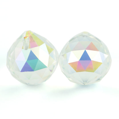 20mm/30mm/40mm 10pcs Chandelier Crystal Faceted Ball Prism Colorful Suncatcher Feng Shui Ball Glass Lamp Parts