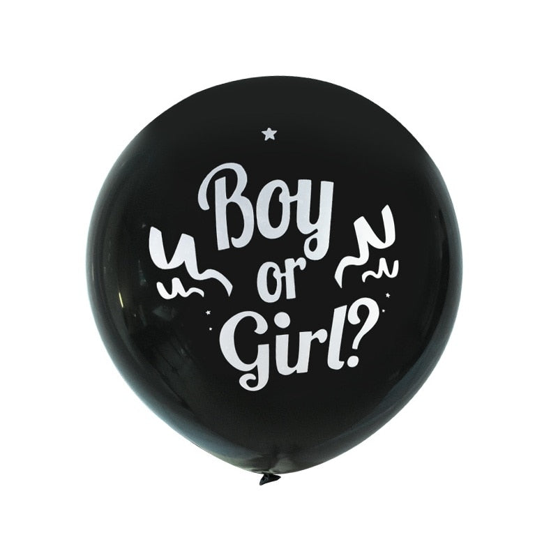 1pc 36inch Boy or Girl Balloon Black Latex Ballon with Confetti Gender Reveal Globos Baby Shower Gender Reveal Party Decoration