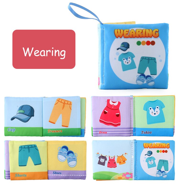 Baby Soft Cloth Book for Newborns 0-12 Months 3D Book Animal Family Cognitive Montessori Early Educational Toys for Kids Gift