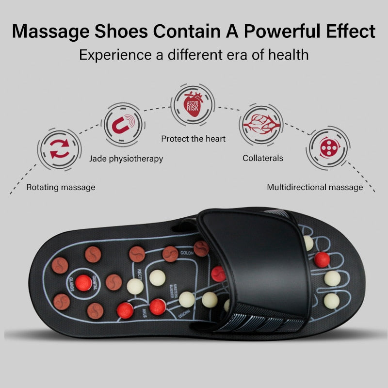 Feet Massage Slippers Foot Reflexology Acupuncture Therapy Massager Walk Stone Shoes Acupuncture Cobblestone Massager