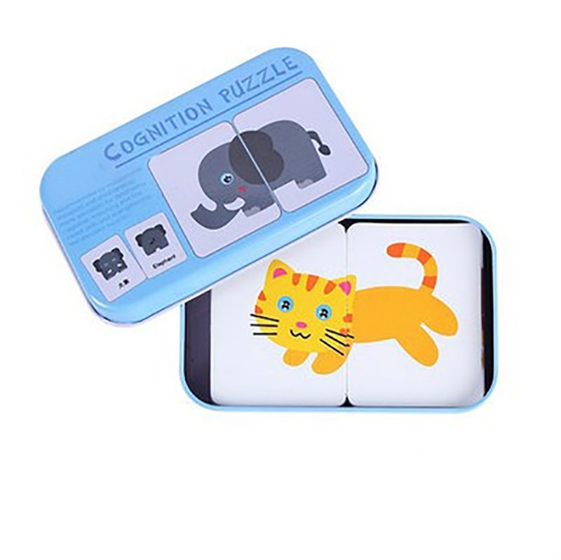 Portable Montessori Toy Puzzle Card Kids Cognition Early Educational Toys Match Game Child Preschool Learing Pocket Flash Card