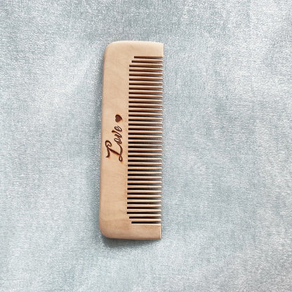 Custom Name Baby Bathing Comb Baby Care Hair Brush Pure Natural Wool Wood Comb Newborn Massager Baby Shower and Registry Gift