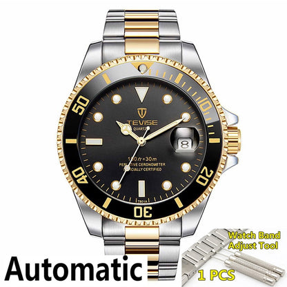 New Famous Brand TEVISE Automatic Mechanical Man Watches Business Men's Stailness Steel Wristwatch Luxury Watch Men Reloj Hombre