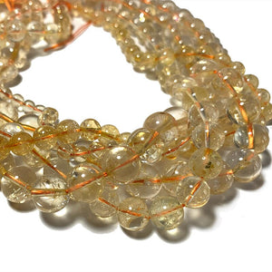 Wholesale Clear Yellow Citrine A 100% Natural Loose Round Stone Beads For Jewelry Making DIY Bracelet Necklace 6/8/10MM 15''