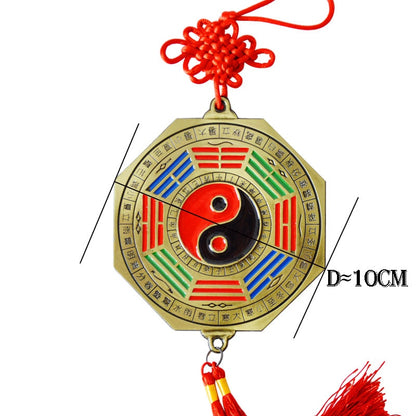 Lucky Chinese Zodiac Knot Feng Shui Tai chi Bagua FengShui Mirror Taoist Talisman Energy Home Decoration Ornament 24 solar terms