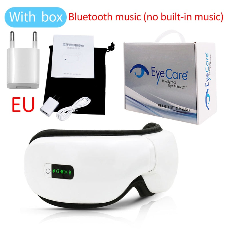 Eye Massager Eye Mask Music Magnetic Air Pressure Bluetooth Heating Vibration Massage Relax Glasses Electric DC Eyes Care Device