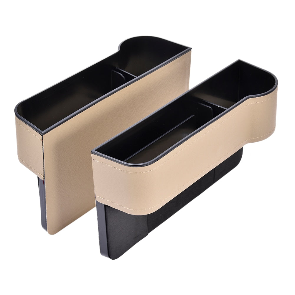 Car Seat Gap Storage Box Cup PU Leather Pocket Catcher Organizer Phone Bottle Cups Holder Multifunctional Car Accessories