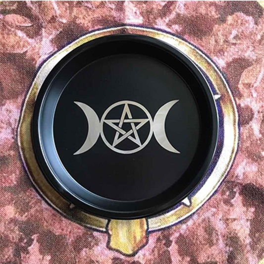 Astrology Pentagram Candlestick table altar plate Triquetra Divination Wicca  ceremony Accessories