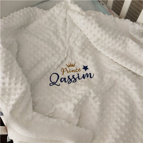 Name Personalized Newborn Baby Blanket Swaddling Baby Bedding Set Swaddle Soft Fleece Toddler Crib Bed Stroller Blanket