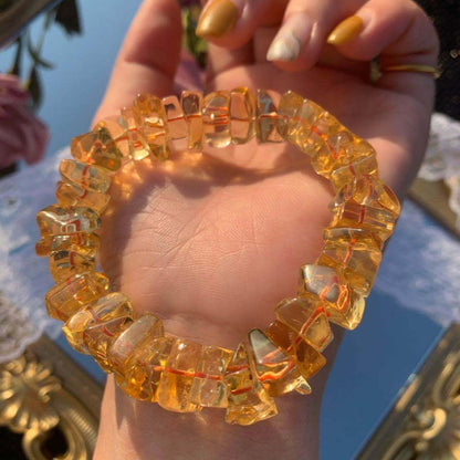 Genuine Natural Yellow Citrine Quartz Crystal Bracelet 10mm Brazil Clear Faceted Beads Gemstone Wealthy Stone AAAAA