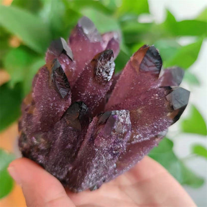 300-800g Natural purple ghost quartz crystal cluster healing crystals raw gemstone specimen for home&amp;office decoration Synthetic