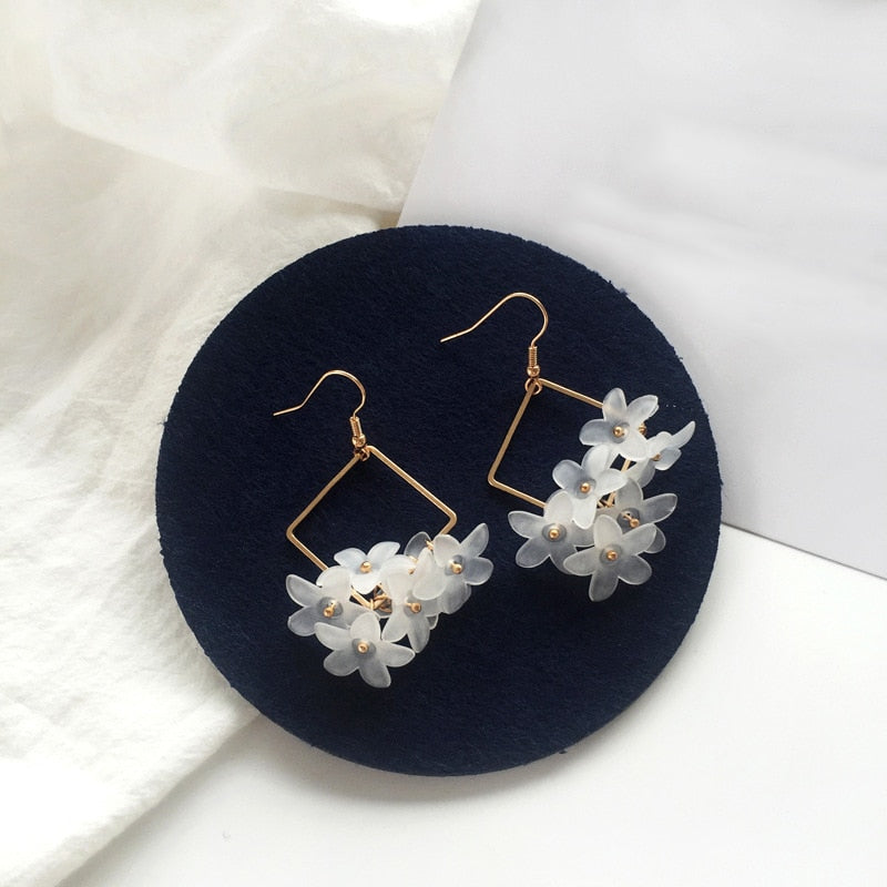 2019 New flower handmade bohemia boho earrings women fashion long hanging earrings crystal female wedding earings party jewelry