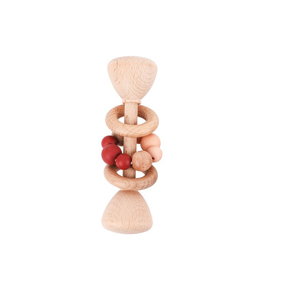 1pc Baby Toys Beech Wooden Rattle Hand Bells Toys Of Newbron Montessori Educational Toys Mobile Rattle Wooden Ring Baby Products