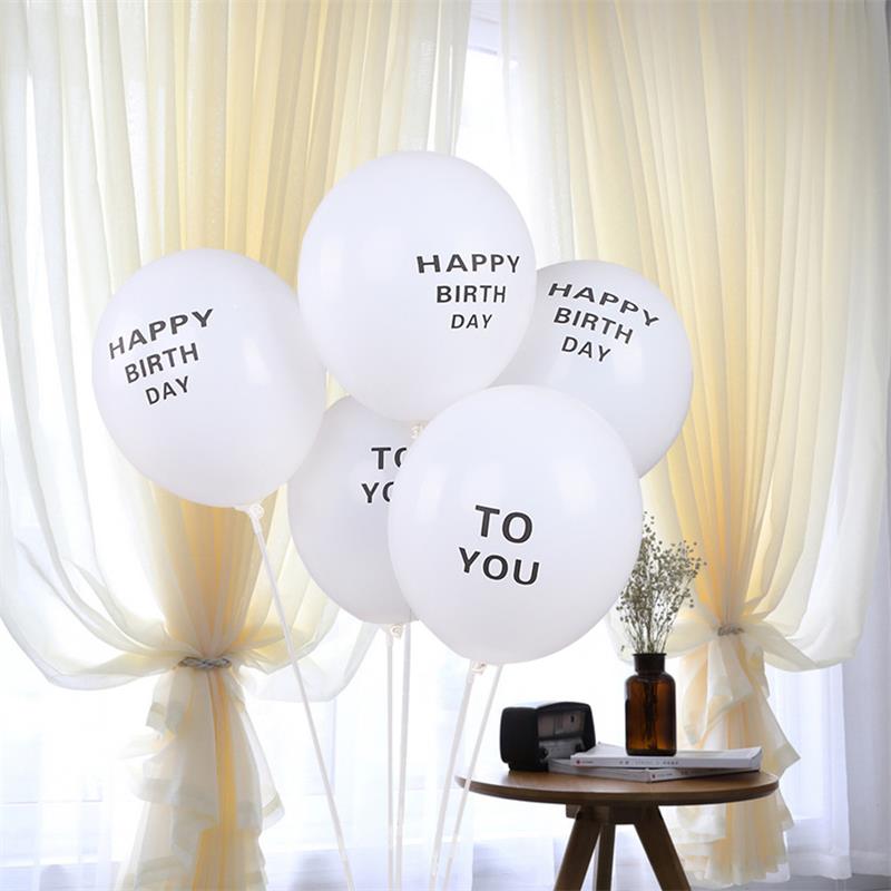 Happy Birthday Decoration Kraft Paper Banner White Balloon Decoration Birthday Party Bunting Garland Baby Shower Supplies