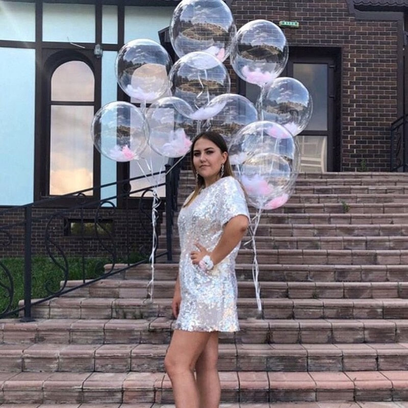 5pcs 18&#39;&#39;20&#39;&#39;24&#39;&#39;36&#39;&#39; Transparent Globes Clear Balloon Helium Inflatable Bobo Balloons Wedding Birthday Baby Shower Decoration