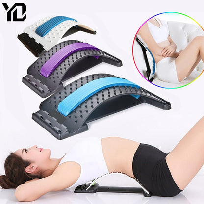 Back Stretcher Massager Fitness Gym Equipment For Home Stretch Equipment Lumbar Support Relaxation Spine Pain Relieve Chiropract