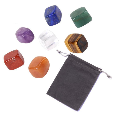 Natural 7 Colors/Set Yoga Energy Stone Chakra Stone Irregular Reiki Healing Crystals Stone Polished Individual Stones