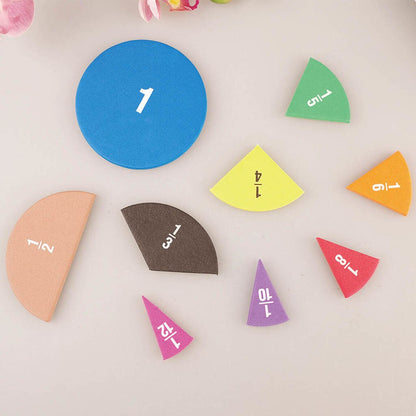 51Pcs Fractions Math Teaching Tool EVA Round Shape Instrument Kids Montessori Early Educational Math Development STEM Toy Gifts