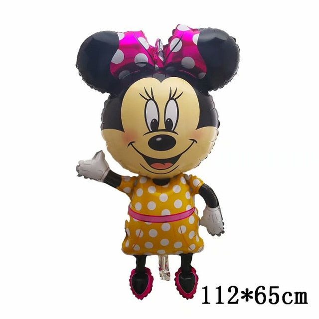 175cm 3D Giant Mickey Minnie Mouse Foil Balloon Pink Blue Black Bowknot Standing Kids toys Birthday Party baby shower Decoration