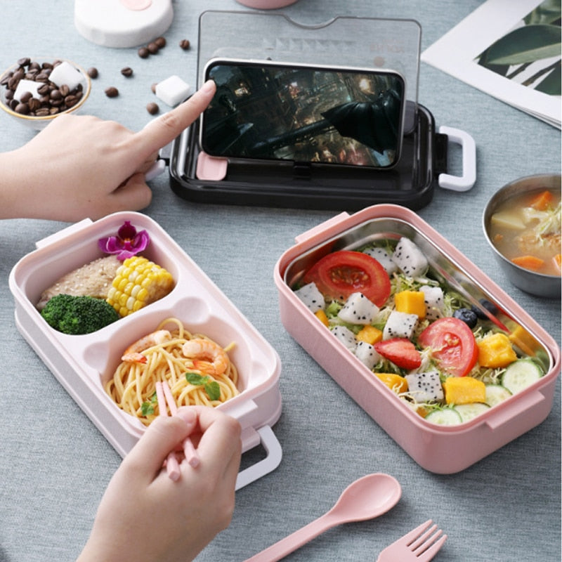 Xiaomi Youpin 304 Stainless Steel Lunch Box Bento Box 2layers Microwae Heating Lunch Container Food Storage Box