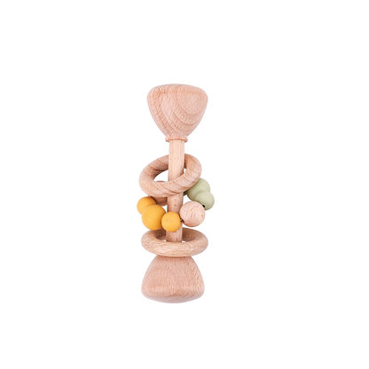 1pc Baby Toys Beech Wooden Rattle Hand Bells Toys Of Newbron Montessori Educational Toys Mobile Rattle Wooden Ring Baby Products