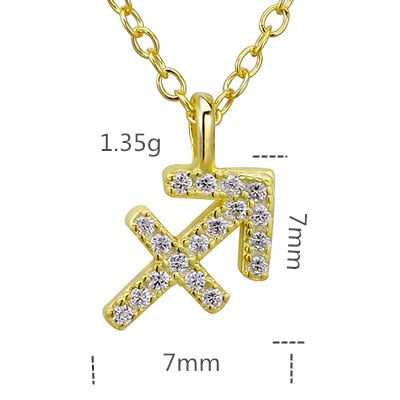 Slovecabin Real 925 Sterling Silver 12 Star Zodiac Sign Pendant Necklace  Women Femme Choker Necklaces Fine Jewelry Making