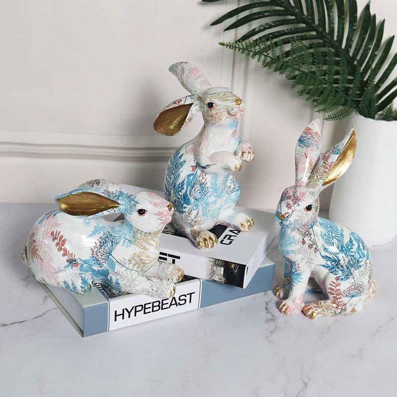 Easter Decor Kids Room Decoration Children's Room Fairy Garden Rabbit Home Figurines Kawaii Room Decor Figurines For Interior