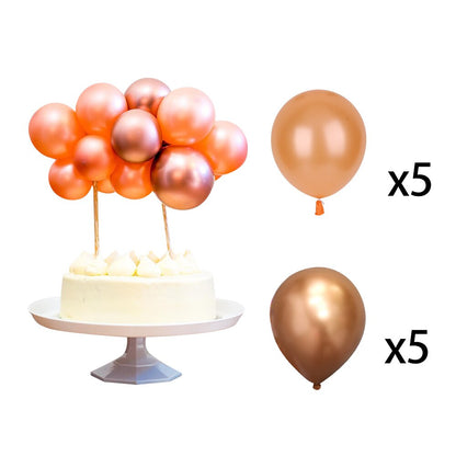 10pcs/Set 5 Inch Balloon Cake Topper Rose Gold Balloon Cake Toppers for Baby Shower Birthday Party Wedding Decorations