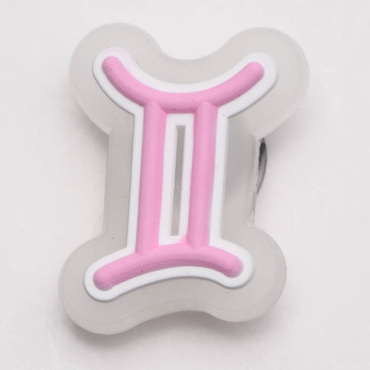 Shoes Accessories Designs Available PVC The Signs Of Zodiac Shoes Decoration Charms Clog Pvc Charm For Bracelets Kids