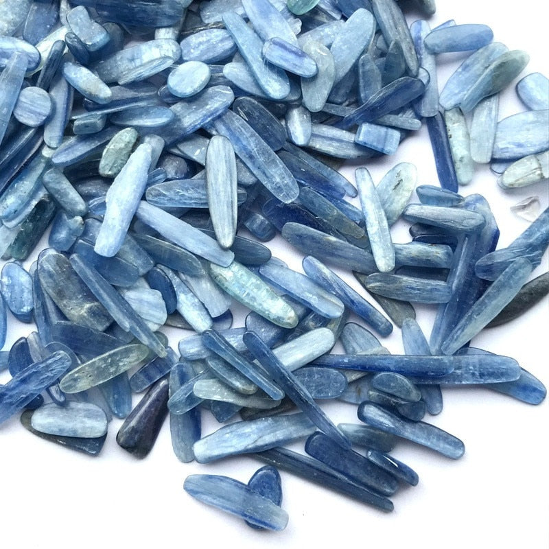100g Natural Kyanite Quartz Polished Thin slice shape blue color Crystals Tumbled Gravel cyanite gemstone for Healing Crystals