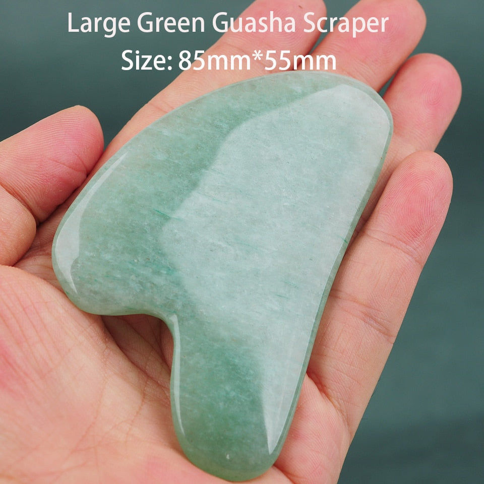 Natural Jade Stone Gua Sha Massage Board Rose Quartz Guasha Plate Jade Face Massager Scrapers Tools For Face Neck Back Body