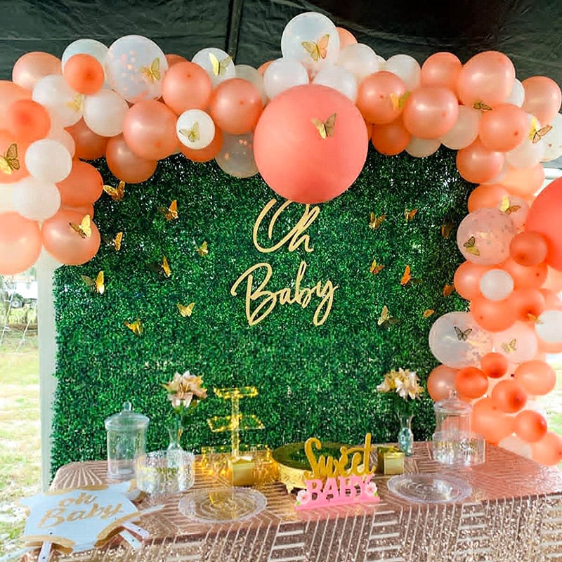 130Pcs Rose Gold Balloon Arch Garland Kit Latex Confetti Balloons for Wedding Bridal Birthday Party Decorations Baby Shower Girl