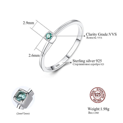 PAG&amp;MAG Created Emerald VVS Bague Rings 925 Sterling Silver Stackable Ring For Women Green Gemstone joyas de plata 925 mujer