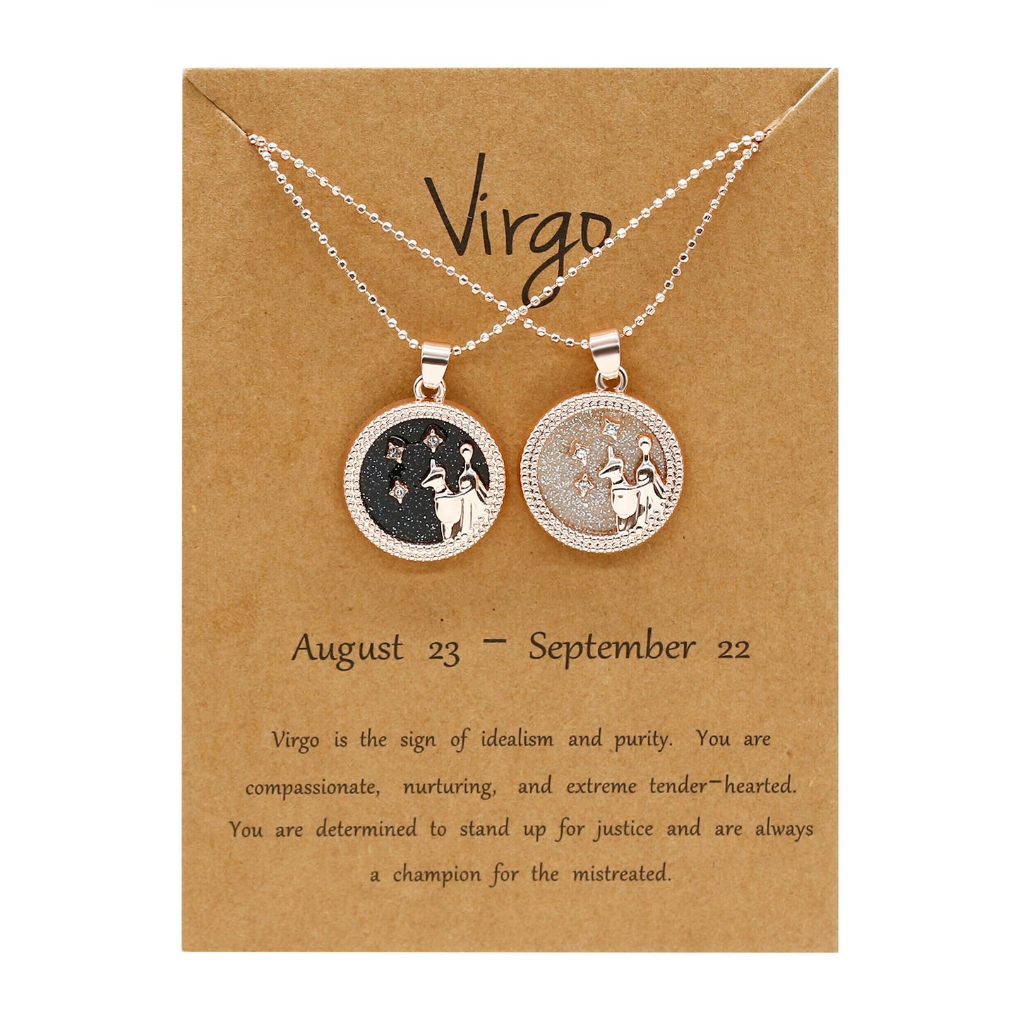 Fashion 12 Constellation Necklace For Women 2 PCS/Set Zodiac Sign Coin Chain Pendant Choker Birthday Couple Jewelry Charm Gifts