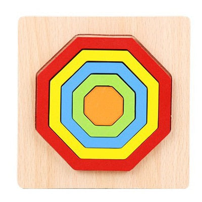 Baby Educational Wooden Toys Montessori Early Learning Rainbow Wooden 3d Puzzle Board Game Preschool Toys For Children