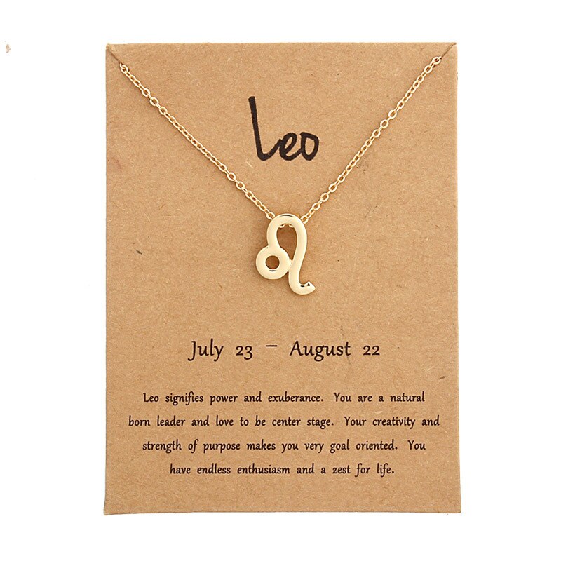 New Trendy Alloy Cute Elegant Star Zodiac 12 Constellation Pendant Necklaces for Women Fashion Gift Birthday Accessories Jewelry